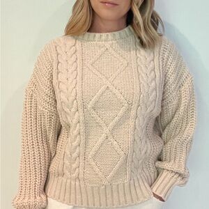 Cozy Cream Cable Knit Sweater